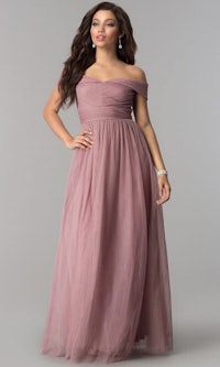 off the shoulder bridesmaid dresses