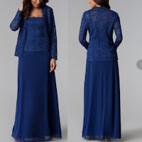 blue mother of the bride dress with jacket