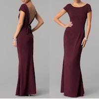 burgundy bridesmaid dress with open back
